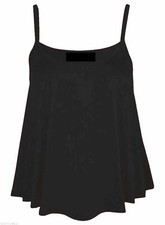 Women Plain Swing Vest Sleeveless Top Strappy Cami women Plus Size Flared