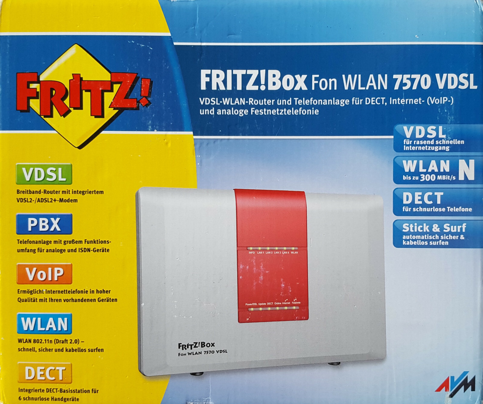 Avm Fritz Box Fon Wlan 7570 Vdsl AVM FRITZ!Box Fon WLAN 7570 VDSL - VDSL-WLAN-Router und Telefonanlage