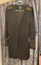 Ashro Black and Gold Studded Jacket w Pants and skirt