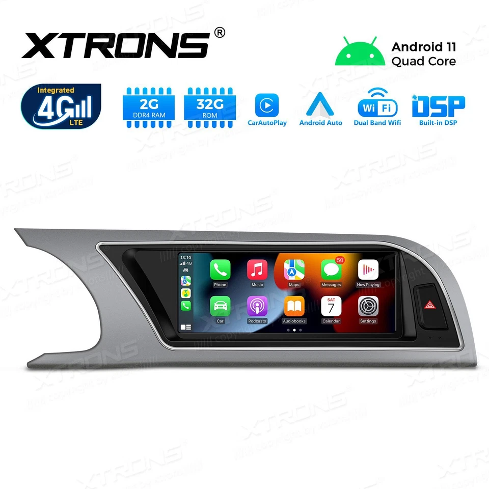 AUTORADIO ANDROID 11 OCTA-CORE STEREO AUTO AUDI A5 RS5 S5 2008-2016 WIFI XTRONS - Immagine 3 di 4
