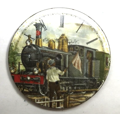 Elgin 16 Größe 4-6-0 Dampf Lokomotive Zug Taschenuhr Porzellan Zifferblatt LW384 - Bild 1 von 4
