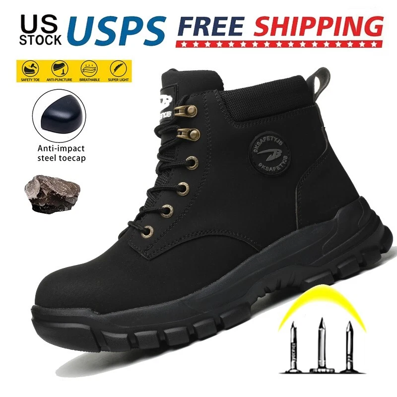 Mens Safety Shoes Indestructible Steel Toe Work Boots Hiking Comfortable Sneak