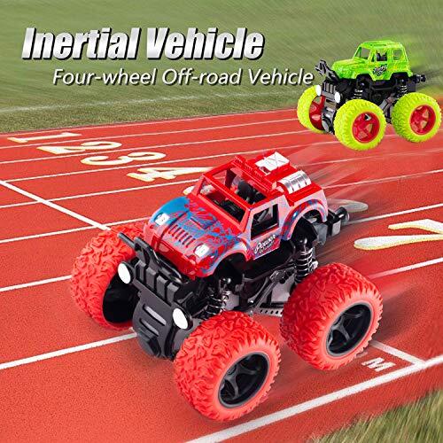 4 Pack Monster Truck Toys Friction Powered Push and Go Toy Cars Toy Vehicles - Picture 2 of 6