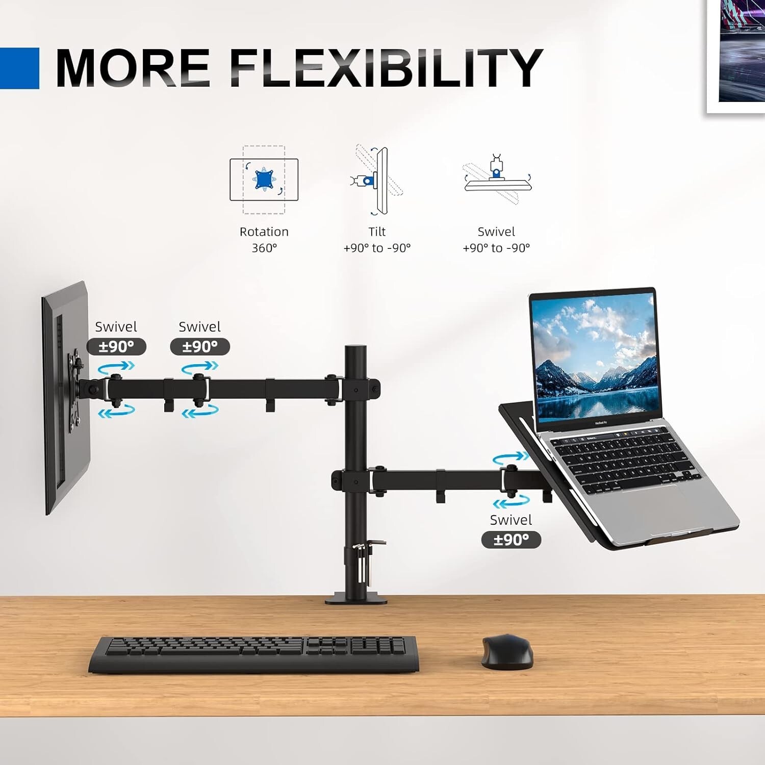 Support écran PC 2 écran et bras écran PC orientable ergonomique - 3