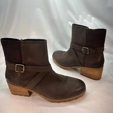 Sorrel NL3916 Brown Ankle Boot Women’s 10.5 Rare Size Side Zip Buckle