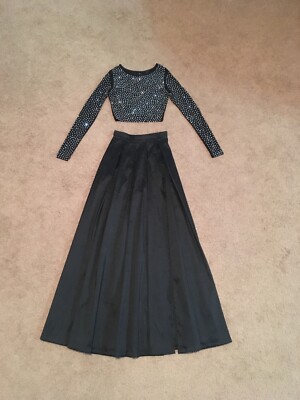 2 Pc Women's 0 1 2 Small Prom dress - Black Sequined Homecoming Formal Dress  S | eBay