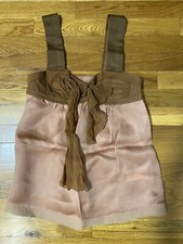 Top donna PINKO in seta rosa chiaro nuovo taglia 4 US S-M