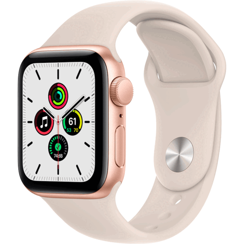 Apple Watch SE (GPS) 40mm Gold Aluminum Case with Starlight Sport Band MKQ03LL/A - Picture 1 of 2