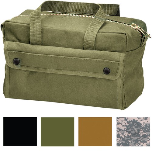Canvas Tool Bag Brass Zipper Military 