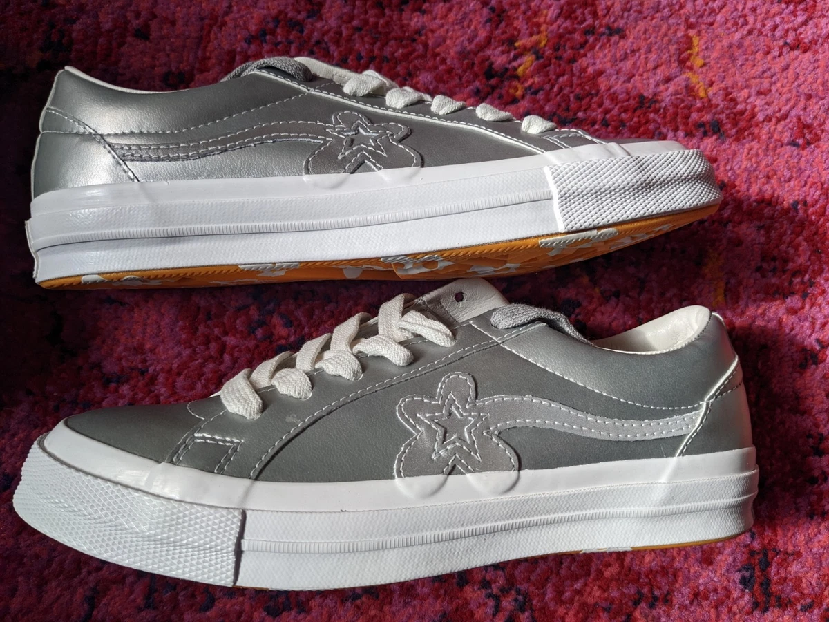 Converse Golf Le Fleur x One Star Ox 162134C Metallic silver white size 8m