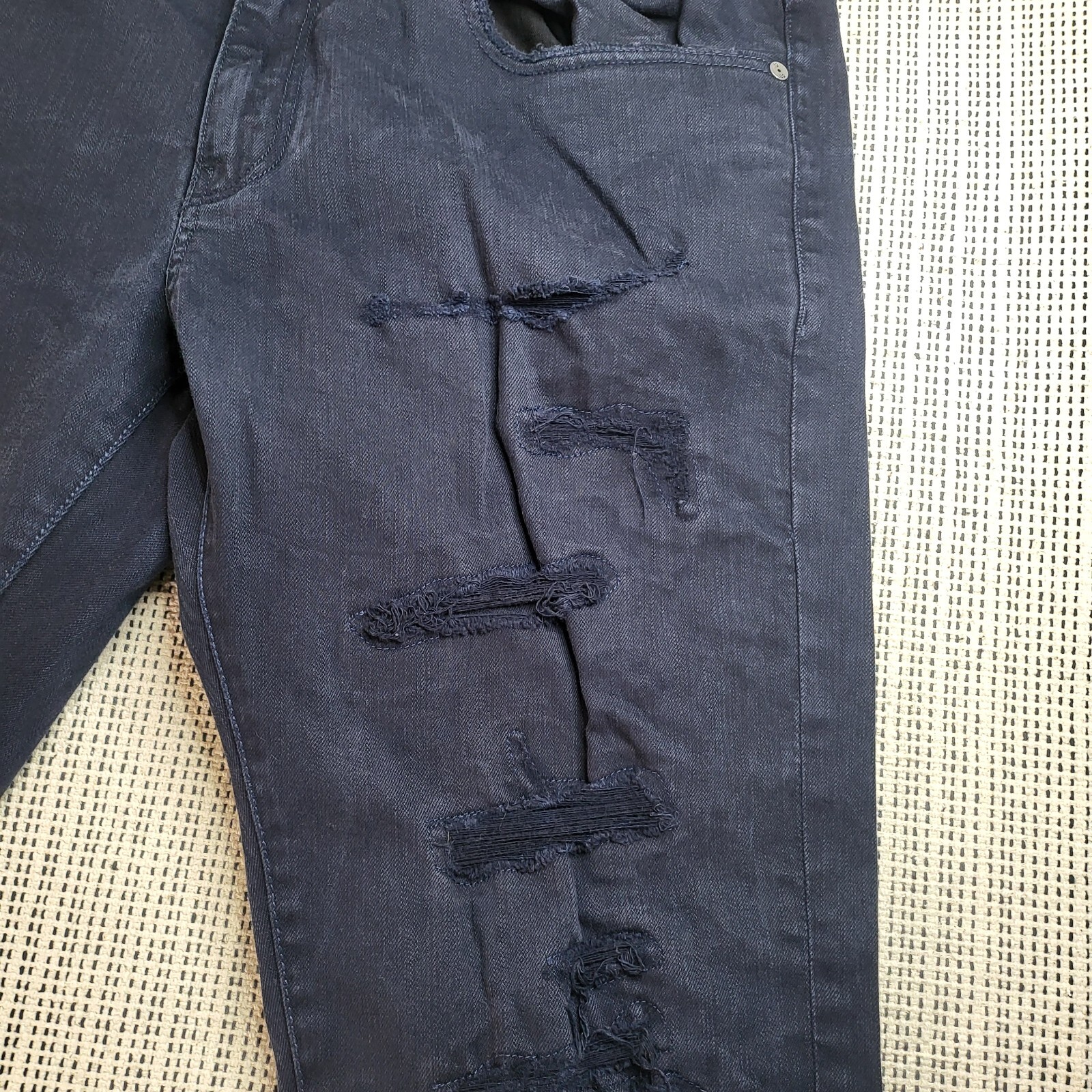 Jordan Craig Black Aaron Jeans Mens Legacy Ed 36x32 Distressed Thrashed Straight thumbnail 3