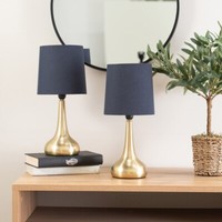 Pair of Touch Table Lamps Lampshades Bedside Lights Reading Lamps Living Room