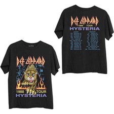 Def Leppard Unisex T-Shirt: Hysteria '88 (Back Print) (Small)