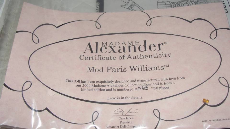 Muñeca Alex Madame Alexander 15" "MOD PARIS WILLIAMS" LE 2004' NUEVA EN CAJA Foto 4 de 4