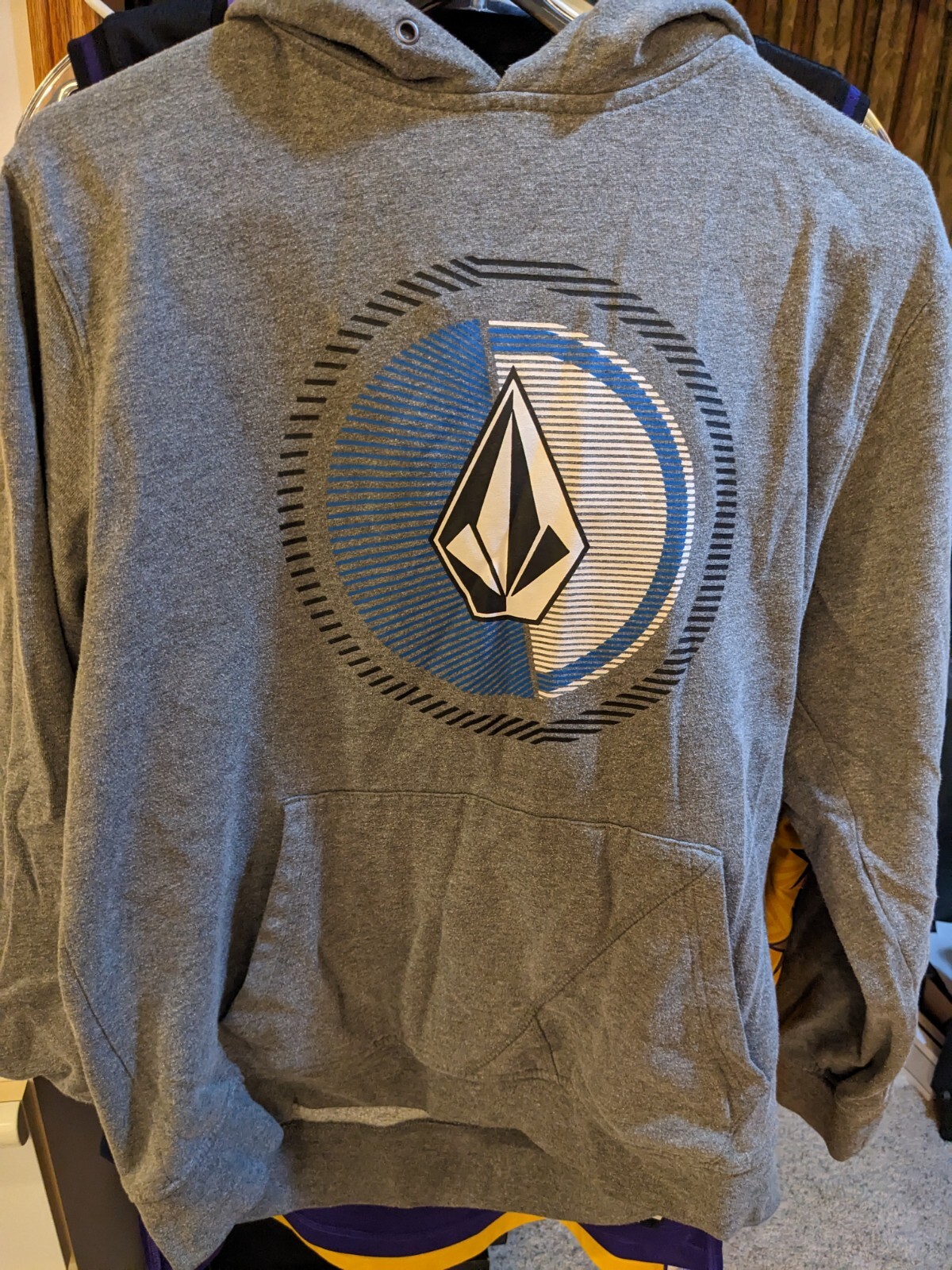 Volcom Hoodie Men’s Medium Gray Blue With Logo