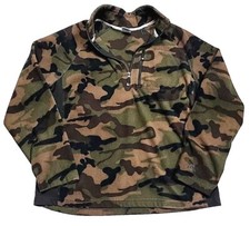 Vintage Starter 1/4 Zip Fleece Woodland Camo Pullover Y2K Jacket Men Large 42-44