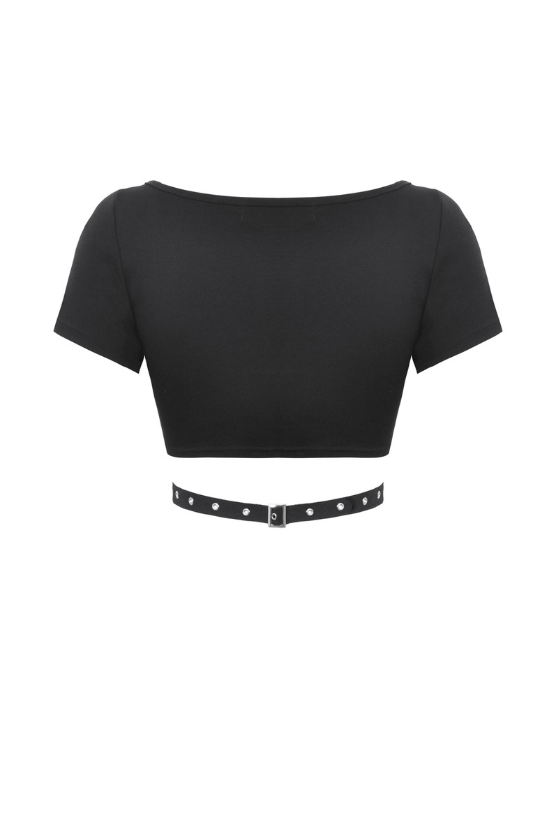 DARK IN LOVE Black Gothic Punk Rock Motorcycle Top Women Rave