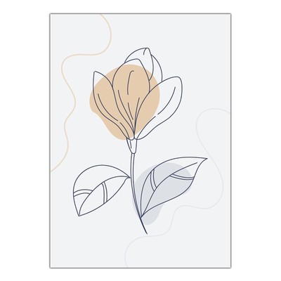 Canvas Canvas Canvas Frame Poster - Minimal Illustration Abstract Leaves A007-D008