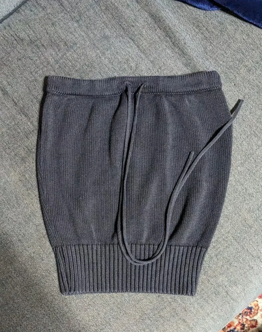 Celine — Vintage CELINE Silk Designer Knit Tube Halter Top With String Ties Black Small