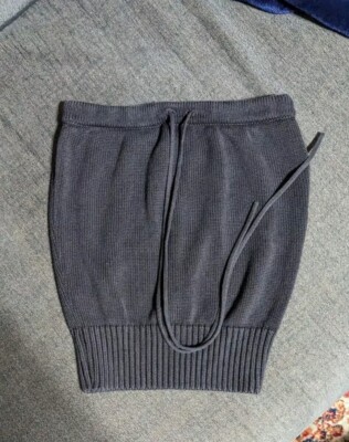 Vintage CELINE Silk Designer Knit Tube Halter Top With String Ties Black Small