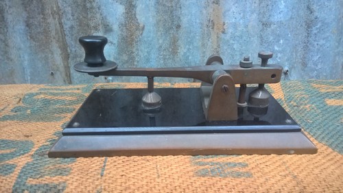 Large Antique Vintage Morse Code Telegraph Spark Key - Photo 7/11