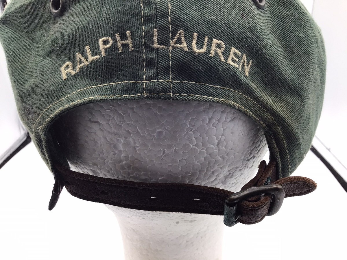 Vintage Polo Jeans Company baseball Hat cap Ralph Lauren￼ Leather