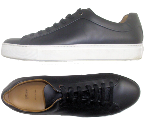 Zapatilla deportiva baja clásica de cuero negra Hugo Boss Mirage ITALIA 12/45 - Imagen 2 de 4