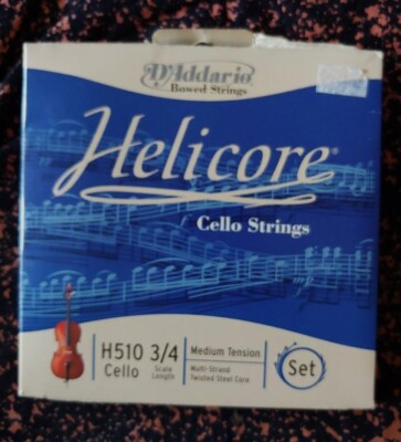 D'Addario H510 Helicore Cello String Sets,  choose 3/4 or 1/2 Scale