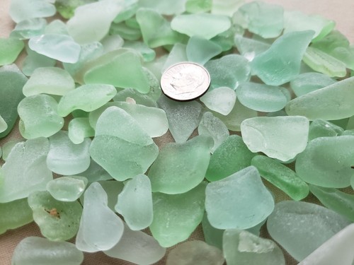 BEACH SEA GLASS SURF TUMBLED SEA FOAM GREEN HALF POUND MOSAIC CRAFT DAMAGE S01 - Picture 9 of 11