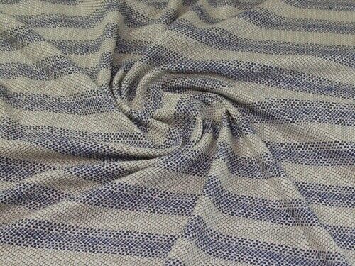 Minerva Woven Tweed Coating Fabric Blue & Cream - per metre - Picture 1 of 1