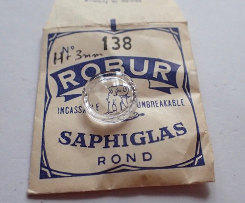 Verre De Montre ROBUR Saphiglas – Diamètre 17 Mm, Acrylique, Neuf Sans étiquette