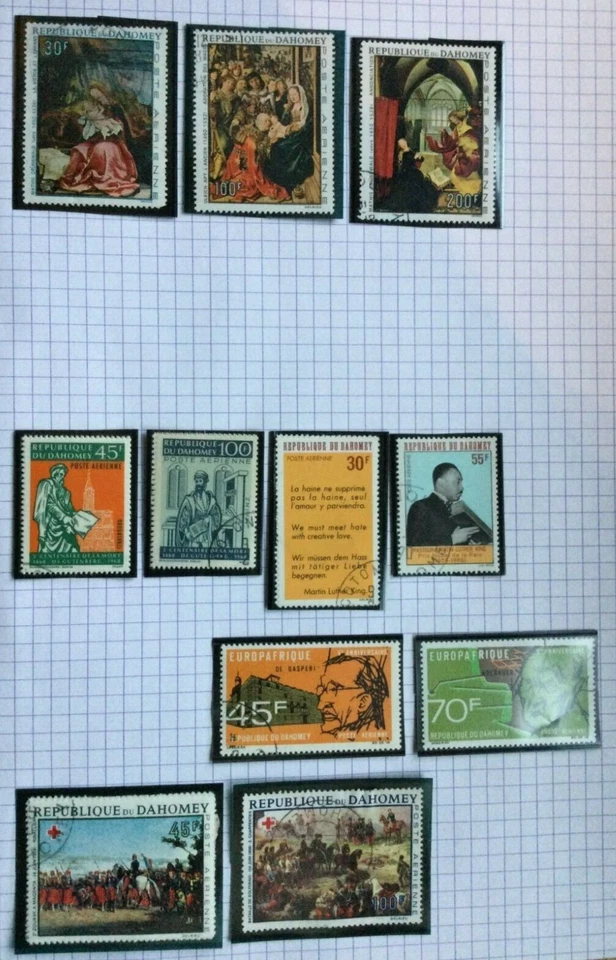 Timbres du DAHOMEY  LOT DE 67  OBLITERES  poste aérienne 1960-74 - Photo 3/4