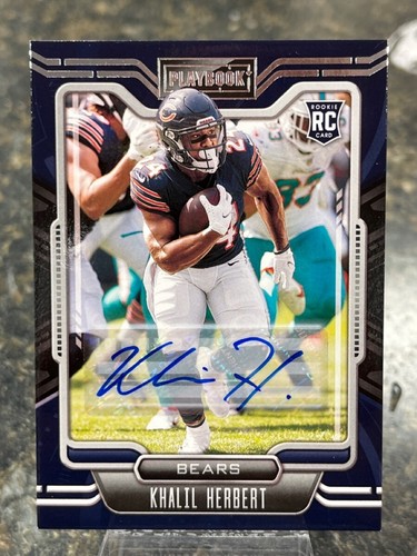 Khalil Herbert 2021 Playbook Rookie Card RC Auto Chicago Bears 