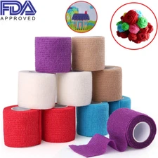 10 Rolls Self-Adhesive Elastic Wrap Bandage Tape 2 3 4'' x 5 Yard Assorted Color