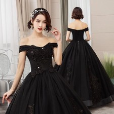 Beaded Women's Off The Shoulder Long Dress Wedding Evening Party Formal Fashion
