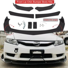 Glossy Black Front Bumper Lip Splitter Spoiler For Honda