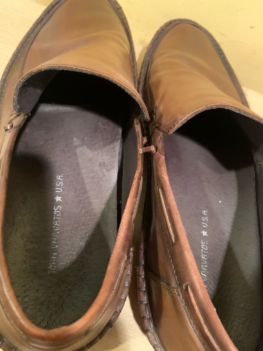 John Varvatos Collection Leather Brown Slip On Loafer Shoes  display picture 1