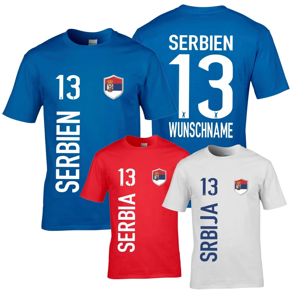FanShirt SERBIEN Trikot Herren Druck Nummer Name Jersey WM SRBIJA FanShirts4u