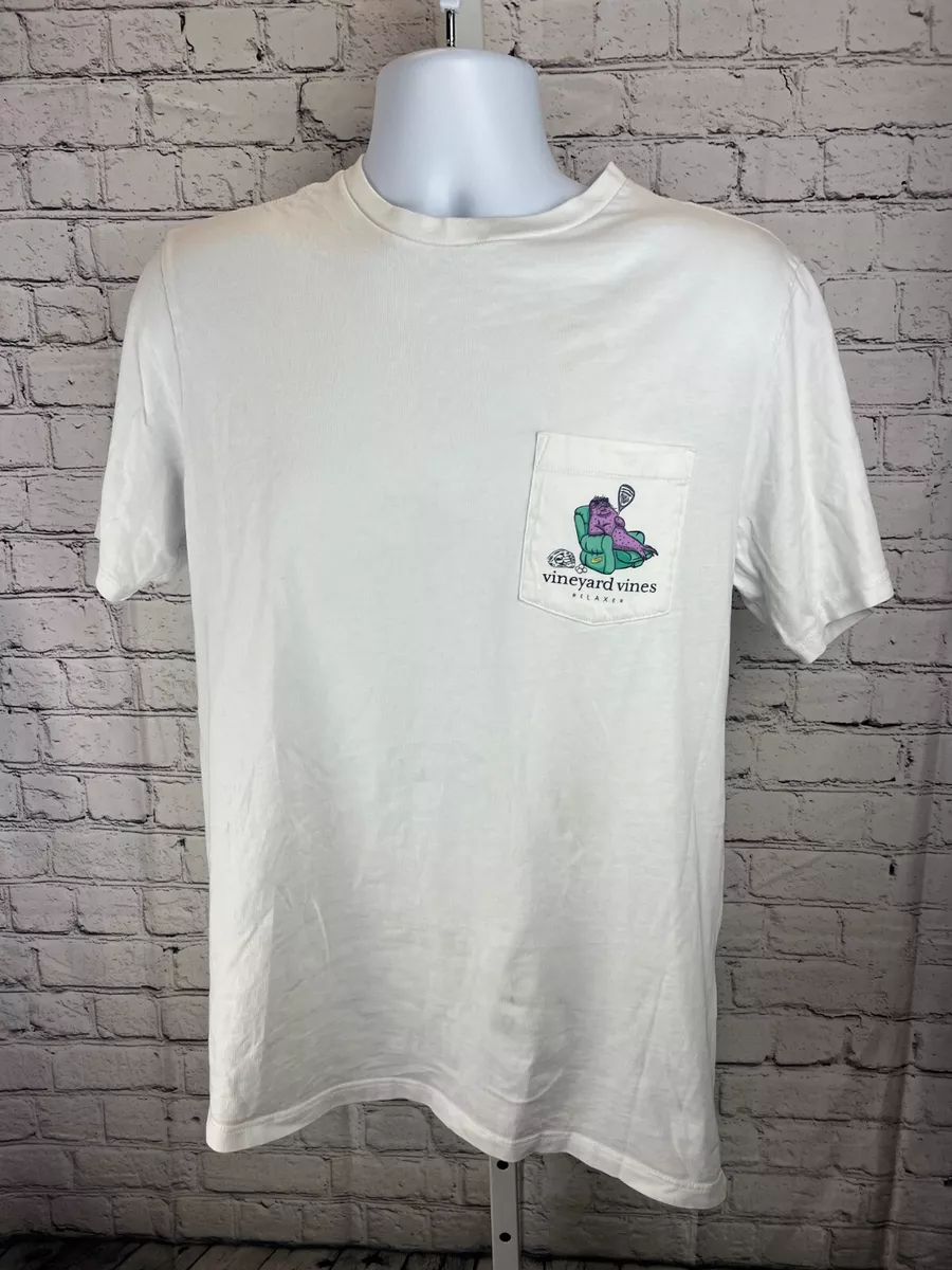 Vineyard Vines T-Shirt Men's Size M White Logo Graphic Print Cotton Crew  Neck