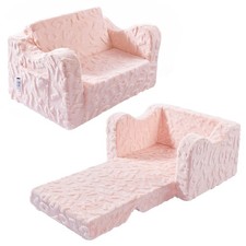 Toddler Couch, 2-in-1 Convertible Kids Chair to Lounger Bed, Kids Sofa for To...