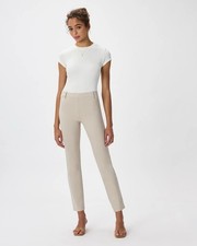 Quince Ultra-Stretch Ponte Straight Leg Pants, Women  s Medium Petite, Ecru