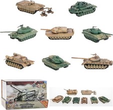 8-Piece 1:72 Scale Tank Model Set - DIY Assembly for Educational Fun  Strategy