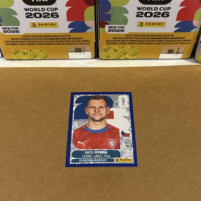 2026 Panini World Cup Sticker Blue Crumple Parallel Czechia Matej Vydra CZE15