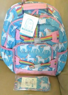 School Pottery barn BACKPACK NEW +Unicorn Pencil case Travel bag rainbow   .