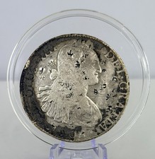 1805 Mo TH Carolus IIII Mexico 8 Reales Silver Coin Heavy Chop Marks