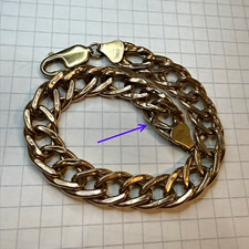 9ct Gold Bracelet - Double Curb Link Bracelet - 19.5cm - 375 (Split Link) 8.6g