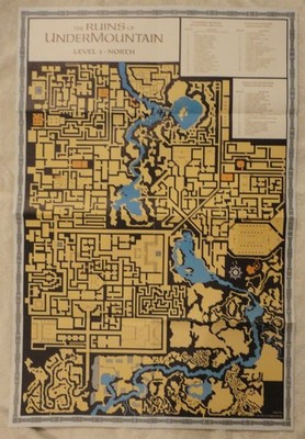 Advanced Dungeons & Dragons AD&D Ruins of Undermountain BoxSet Level 3 North Map