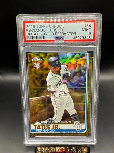 2019 Topps Chrome Update - Fernando Tatis Jr. - Gold Refractor /50 RC PSA 9