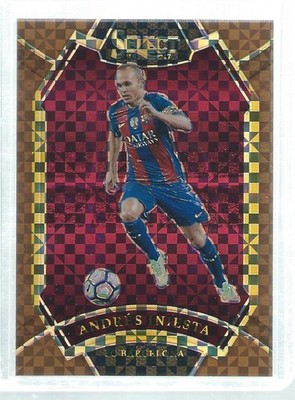 ANDRES INIESTA 2016-17 PANINI SELECT BRONZE FIELD LEVEL PRIZM #D 9/49