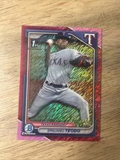 Emiliano Teodo 2024 Bowman Chrome Prospects Fuchsia Shimmer /199 Texas Rangers